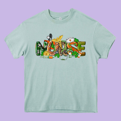 St. Patrick's Day Nurse Heavy Core Tee Designed By Cowgirlartshop
