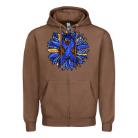 Chestnut Colon Cancer Awareness sunflower Zipper Hoodie - RanaPortraitStore