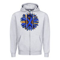 Heather Grey Colon Cancer Awareness sunflower Zipper Hoodie - RanaPortraitStore