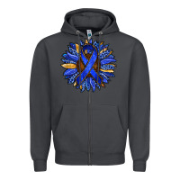 Smoke Colon Cancer Awareness sunflower Zipper Hoodie - RanaPortraitStore