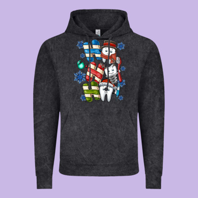 Ho Ho Ho Teeth Vintage Hoodie Designed By Cowhidedigitalart