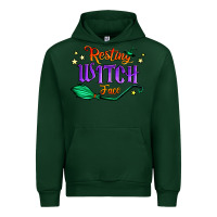 Foreset Green resting witch face Urban Hoodie - Jasminsmagicworld