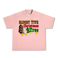 Salmon Bloody Type Christmas Tree Urban Heavy Tee - FaDigitalArtStudio