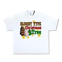 White Bloody Type Christmas Tree Urban Heavy Tee - FaDigitalArtStudio
