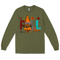 Army Green Fall Vibes Long Sleeve Tee - CowhideDigitalArt