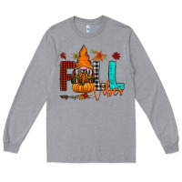 Heather Grey Fall Vibes Long Sleeve Tee - CowhideDigitalArt