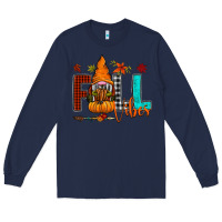 Navy Fall Vibes Long Sleeve Tee - CowhideDigitalArt