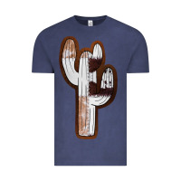 Vintage Denim Leather Cowhide Cactus Vintage Tee - RanaPortraitStore