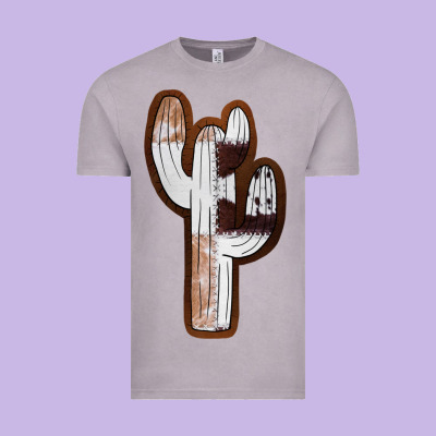 Leather Cowhide Cactus Vintage Tee Designed By Ranaportraitstore