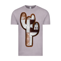 Vintage Zinc Leather Cowhide Cactus Vintage Tee - RanaPortraitStore