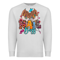 Dove Grey Afro woman nail boss Premium Sweatshirt - RanaPortraitStore