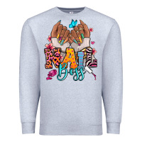 Heather Grey Afro woman nail boss Premium Sweatshirt - RanaPortraitStore