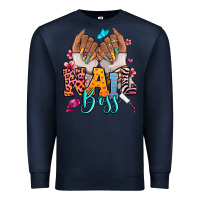 Navy Afro woman nail boss Premium Sweatshirt - RanaPortraitStore