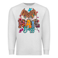 Oatmeal Heather Afro woman nail boss Premium Sweatshirt - RanaPortraitStore