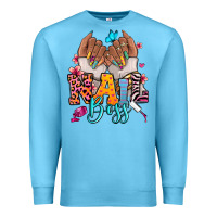 Ocean Blue Afro woman nail boss Premium Sweatshirt - RanaPortraitStore