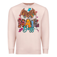 Pale Pink Afro woman nail boss Premium Sweatshirt - RanaPortraitStore