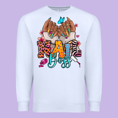 Afro Woman Nail Boss Premium Sweatshirt Designed By Ranaportraitstore