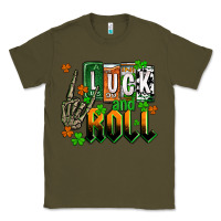 Army Green St. Patrick's Luck and roll Classic Tee - OliviaCreatesArt