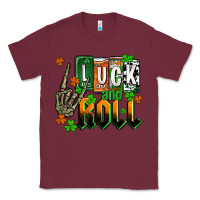 Burgundy St. Patrick's Luck and roll Classic Tee - OliviaCreatesArt