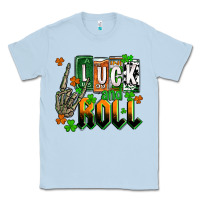 Dusty Blue St. Patrick's Luck and roll Classic Tee - OliviaCreatesArt