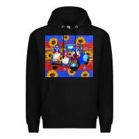 Black American flag gnomes truck sunflowers star leopard glitter Premium Hoodie - Artiststas