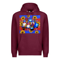 Burgundy American flag gnomes truck sunflowers star leopard glitter Premium Hoodie - Artiststas