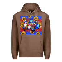 Chestnut American flag gnomes truck sunflowers star leopard glitter Premium Hoodie - Artiststas