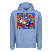 Colony Blue American flag gnomes truck sunflowers star leopard glitter Premium Hoodie - Artiststas