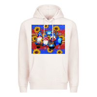Pale Pink American flag gnomes truck sunflowers star leopard glitter Premium Hoodie - Artiststas