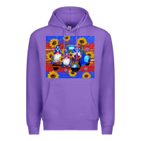 Purple American flag gnomes truck sunflowers star leopard glitter Premium Hoodie - Artiststas