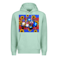 Seafoam American flag gnomes truck sunflowers star leopard glitter Premium Hoodie - Artiststas