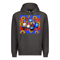 Smoke American flag gnomes truck sunflowers star leopard glitter Premium Hoodie - Artiststas