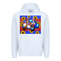 White American flag gnomes truck sunflowers star leopard glitter Premium Hoodie - Artiststas