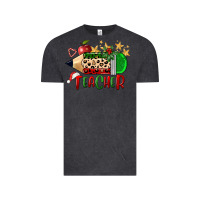 Vintage Black Christmas Teacher Pencil Vintage Tee - FaDigitalArtStudio