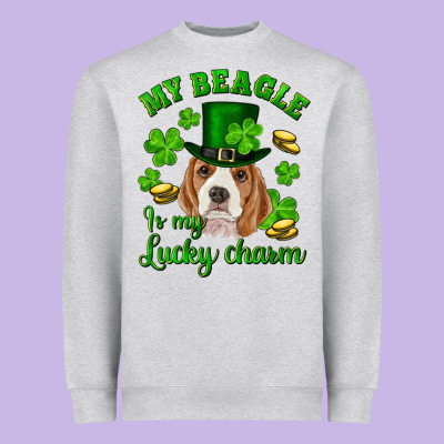 St.patricks Day My Beagle Is My Lucky Charm Heavyweight Sweatshirt Designed By Ranaportraitstore
