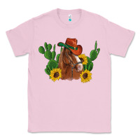 Bubblegum Pink western horse cowboy hat cactus sunflowers Classic Tee - Artiststas