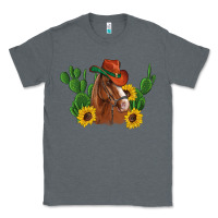 Charcoal Heather western horse cowboy hat cactus sunflowers Classic Tee - Artiststas