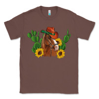 Chestnut western horse cowboy hat cactus sunflowers Classic Tee - Artiststas