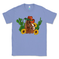 Western Horse Cowboy Hat Cactus Sunflowers Classic Tee | Teevron
