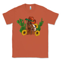 Copper western horse cowboy hat cactus sunflowers Classic Tee - Artiststas