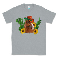 Heather Grey western horse cowboy hat cactus sunflowers Classic Tee - Artiststas