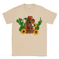 Mushroom western horse cowboy hat cactus sunflowers Classic Tee - Artiststas