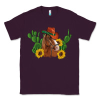 Plum western horse cowboy hat cactus sunflowers Classic Tee - Artiststas