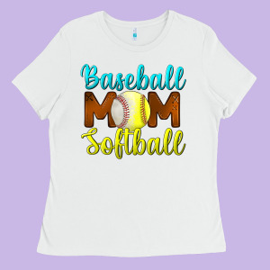 Baseball Mom Softball Ladies Tee Designed By Bundleandbundleshop