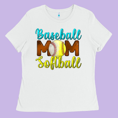 Baseball Mom Softball Ladies Tee Designed By Bundleandbundleshop