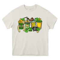 Cream St. Patrick's Day coffee cups Heavy Core Tee - HowdyJamesFarm