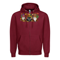 Burgundy Mexican gnomes Zipper Hoodie - RanaPortraitStore