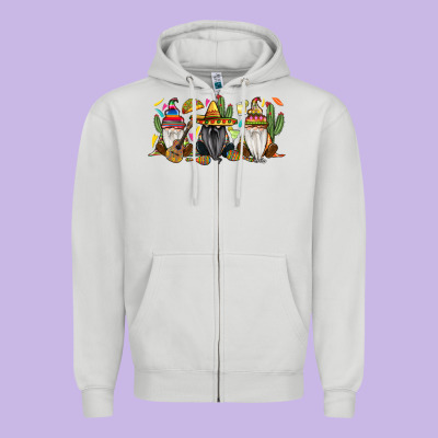Mexican Gnomes Zipper Hoodie Designed By Ranaportraitstore