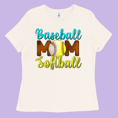 Baseball Mom Softball Ladies Tee Designed By Bundleandbundleshop