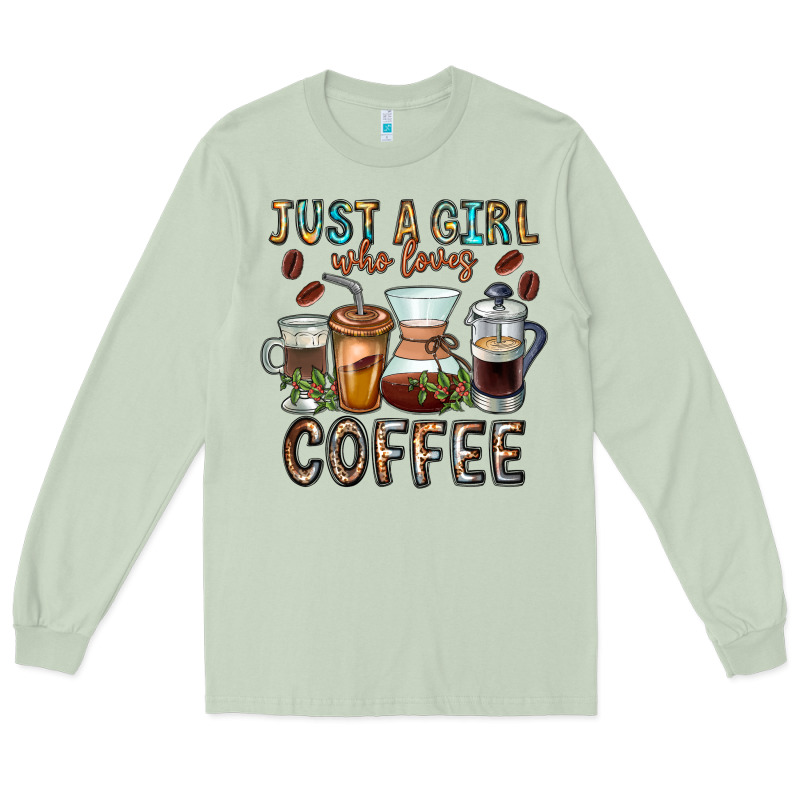 Just A Girl Who Loves Coffee Long Sleeve Tee by CowhideDigitalArt | Teevron